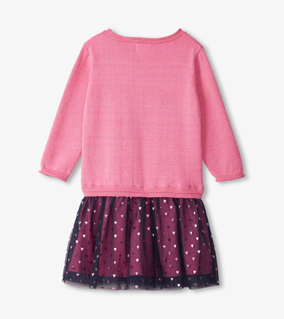 Glitter Heart Drop Waist Tulle Dress-G Dress-Graceful & Chic Boutique, Family Clothing Store in Waxahachie, Texas
