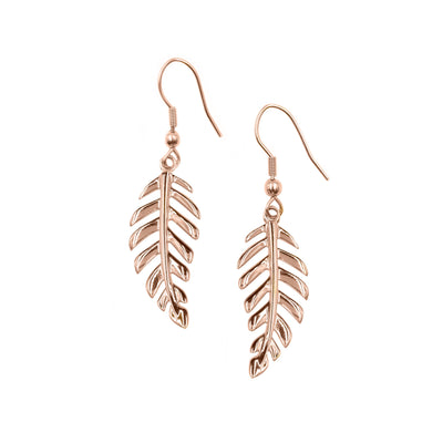 Goddess Collection - Rose Gold Laurel Leaf Drop Earrings-W Jewelry-Graceful & Chic Boutique, Family Clothing Store in Waxahachie, Texas