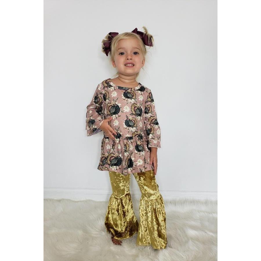 Golden Turkey Girls Set-G Set-Graceful & Chic Boutique, Family Clothing Store in Waxahachie, Texas