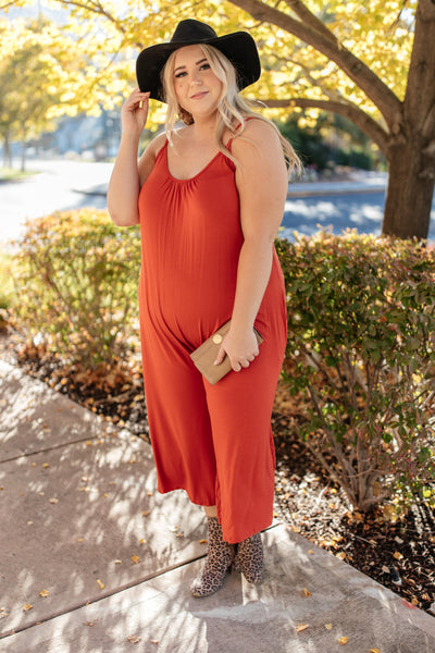 Good Better Best Cropped Tank Jumpsuit in Rust-W Dress-Graceful & Chic Boutique, Family Clothing Store in Waxahachie, Texas