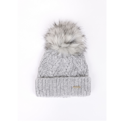 Gray Herringbone Knit Pom Beanie - Mini | The Perfect Pair-G Accessories-Graceful & Chic Boutique, Family Clothing Store in Waxahachie, Texas