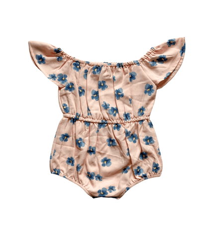 Hale Ruffle Bubble Romper - Pink and Blue Floral-G Romper-Graceful & Chic Boutique, Family Clothing Store in Waxahachie, Texas