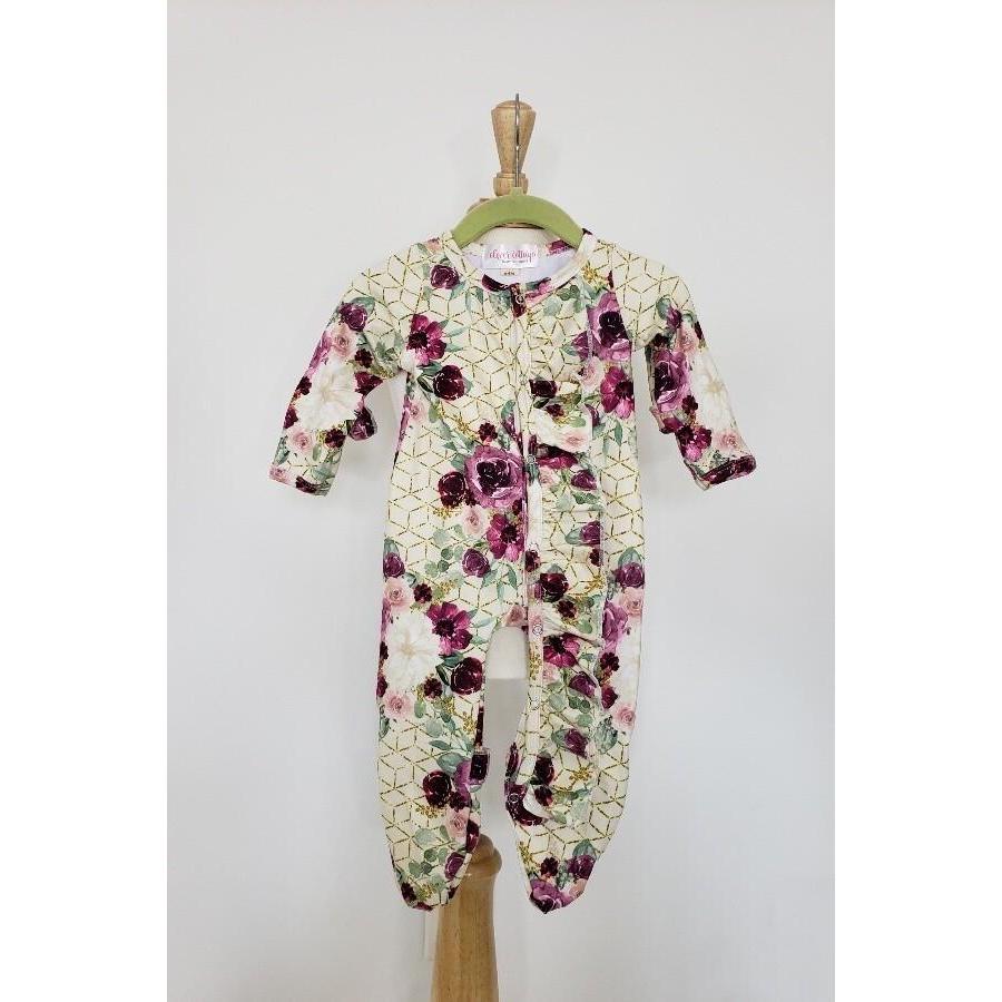 HoneyComb Blooms Baby Snap Footie Romper-G Footie-Graceful & Chic Boutique, Family Clothing Store in Waxahachie, Texas