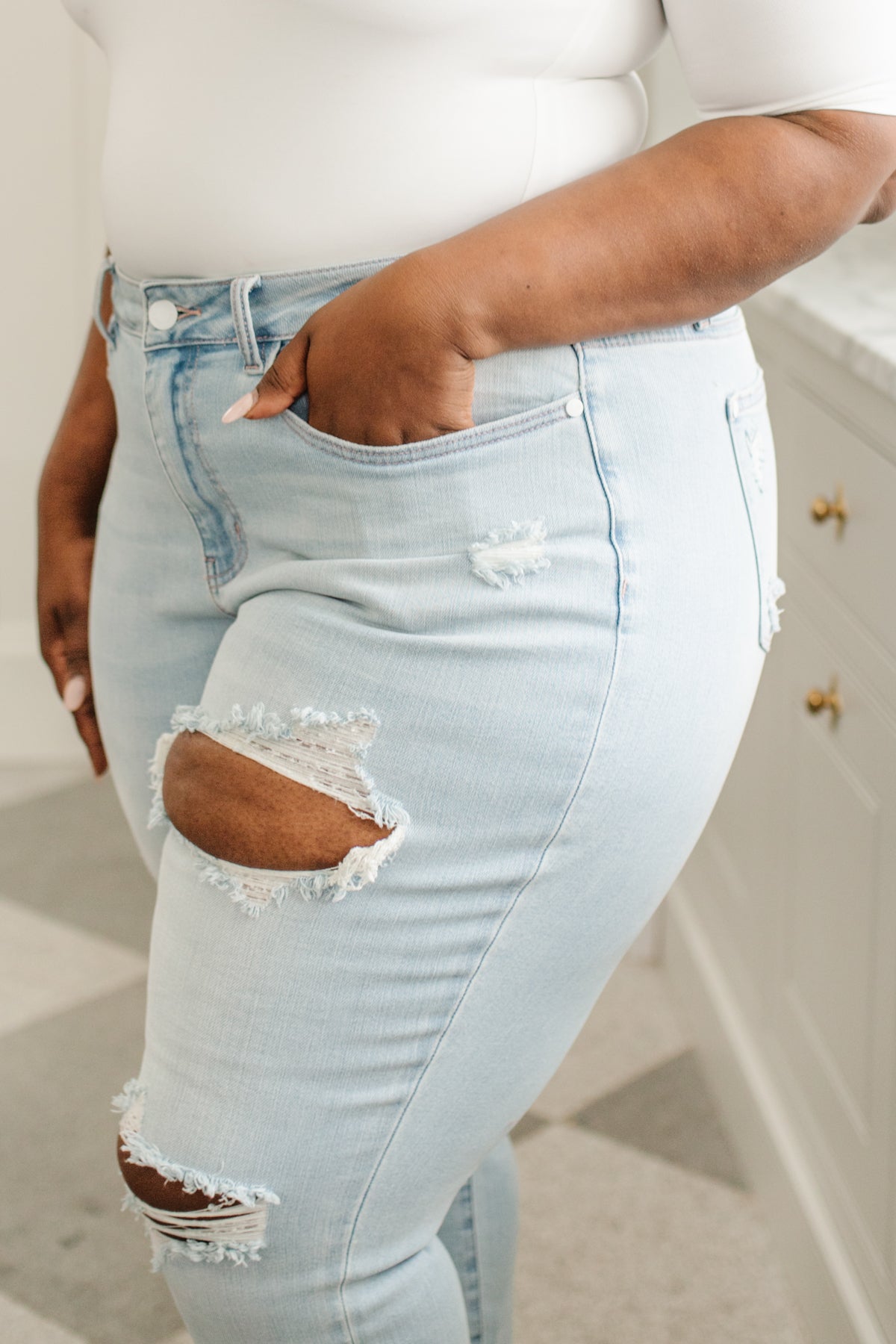 Super Light Destroyed Boyfriend Jeans-Womens-Graceful & Chic Boutique, Family Clothing Store in Waxahachie, Texas