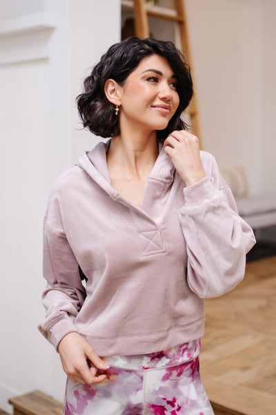 Velvet Icon Hoodie In Mauve-Womens-Graceful & Chic Boutique, Family Clothing Store in Waxahachie, Texas