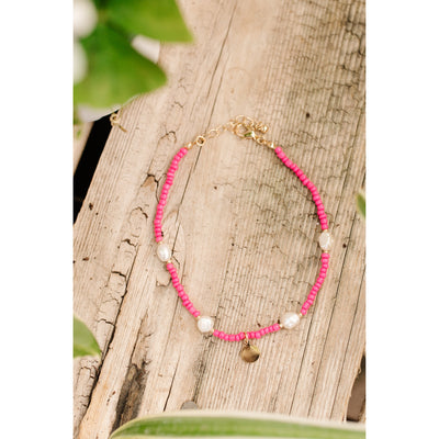 Seed Bead Anklet In Hot Pink-Womens-Graceful & Chic Boutique, Family Clothing Store in Waxahachie, Texas