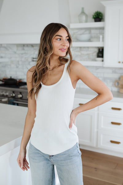 Take U There Tank In White-Womens-Graceful & Chic Boutique, Family Clothing Store in Waxahachie, Texas
