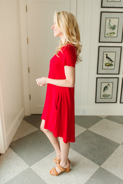 In the Now Dress in Red-Womens-Graceful & Chic Boutique, Family Clothing Store in Waxahachie, Texas