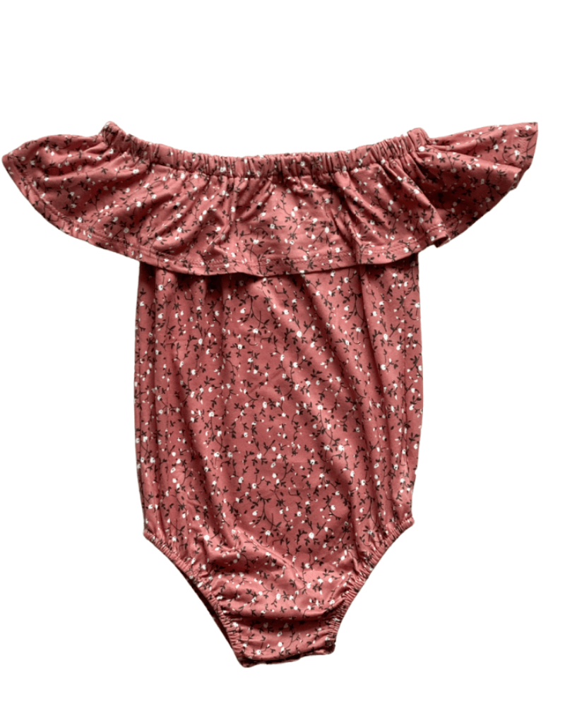 Isla Flutter Sleeve Leotard - Mauve Floral-G Leotard-Graceful & Chic Boutique, Family Clothing Store in Waxahachie, Texas