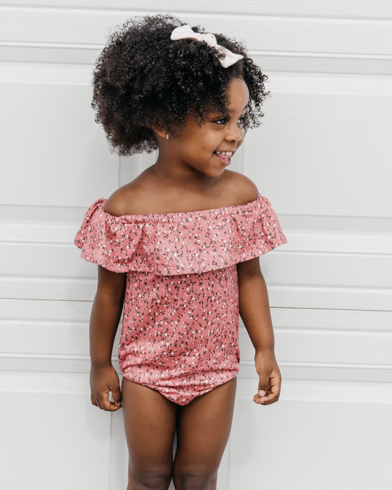 Isla Flutter Sleeve Leotard - Mauve Floral-G Leotard-Graceful & Chic Boutique, Family Clothing Store in Waxahachie, Texas