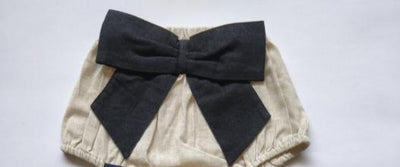 Ivory Diaper Covers with Contrast Bows-K Accessories-Graceful & Chic Boutique, Family Clothing Store in Waxahachie, Texas