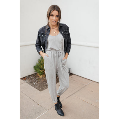Jump In Jumpsuit In Heather Gray-W Dress-Graceful & Chic Boutique, Family Clothing Store in Waxahachie, Texas