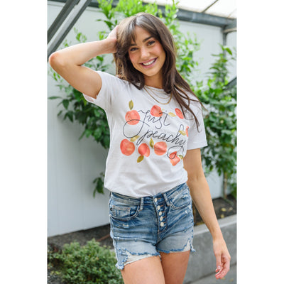 Just Peachy Graphic T-Shirt-Womens-Graceful & Chic Boutique, Family Clothing Store in Waxahachie, Texas