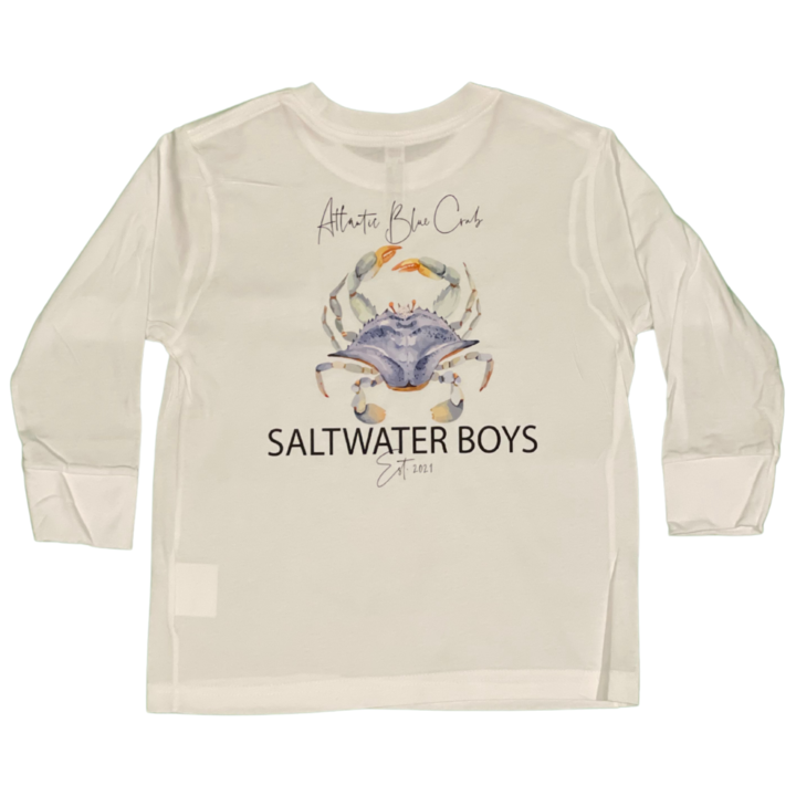 Atlantic Crab Long Sleeve White Tee - Adult | The Perfect Pair-M Top-Graceful & Chic Boutique, Family Clothing Store in Waxahachie, Texas