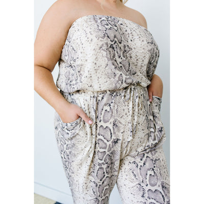 Long & Lean Snakeskin Jumpsuit-W Dress-Graceful & Chic Boutique, Family Clothing Store in Waxahachie, Texas