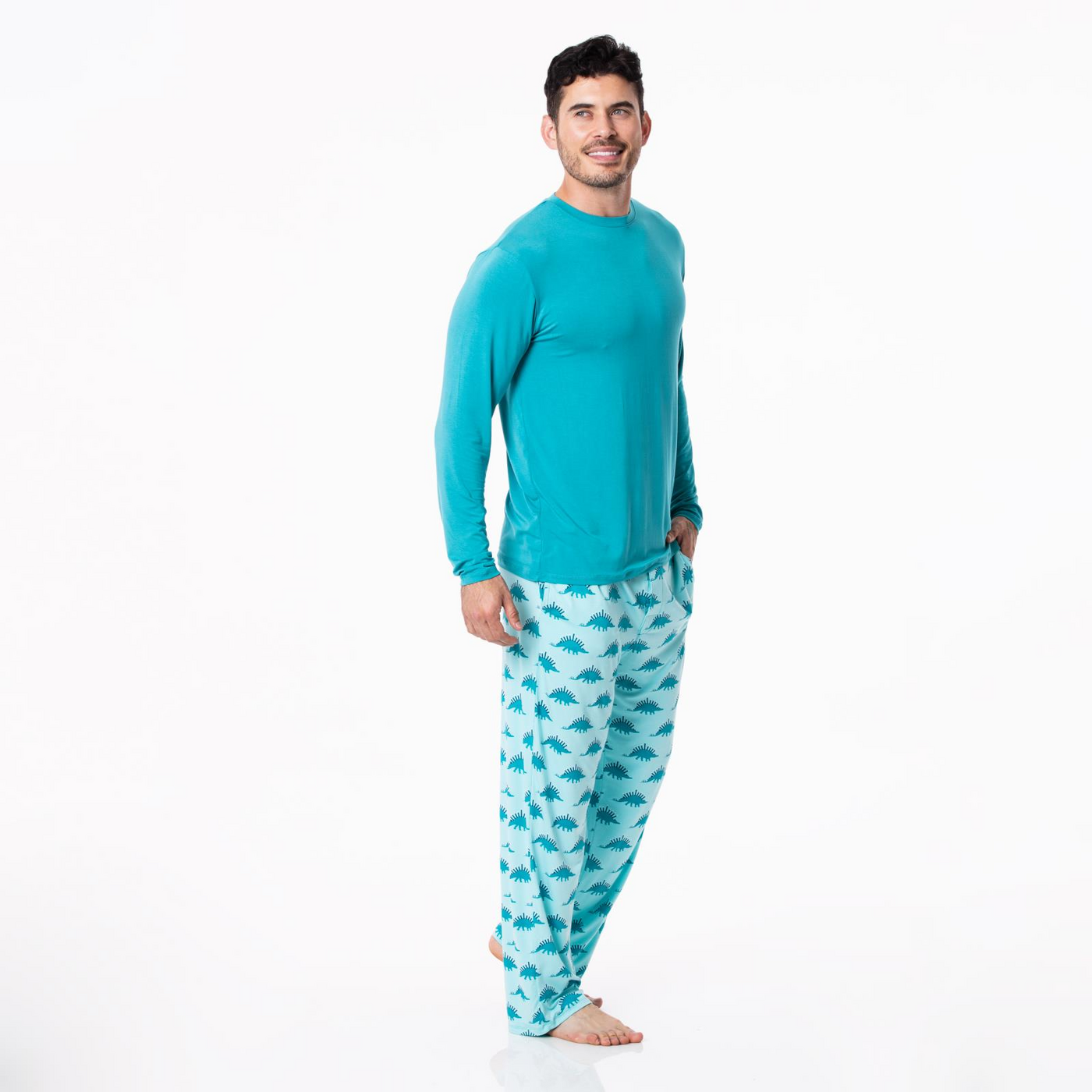 Men's Long Sleeve Pajama Set - Iceberg Menorahsaurus - KicKee Pants-M Pajama-Graceful & Chic Boutique, Family Clothing Store in Waxahachie, Texas