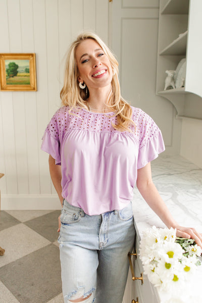 Mabel Top in Lilac-Womens-Graceful & Chic Boutique, Family Clothing Store in Waxahachie, Texas
