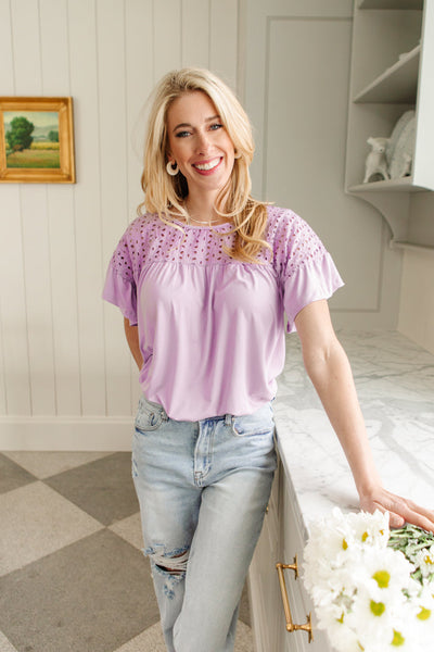 Mabel Top in Lilac-Womens-Graceful & Chic Boutique, Family Clothing Store in Waxahachie, Texas