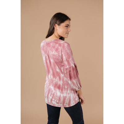 Marvelous Mauve Tie Dye V Neck-Womens-Graceful & Chic Boutique, Family Clothing Store in Waxahachie, Texas