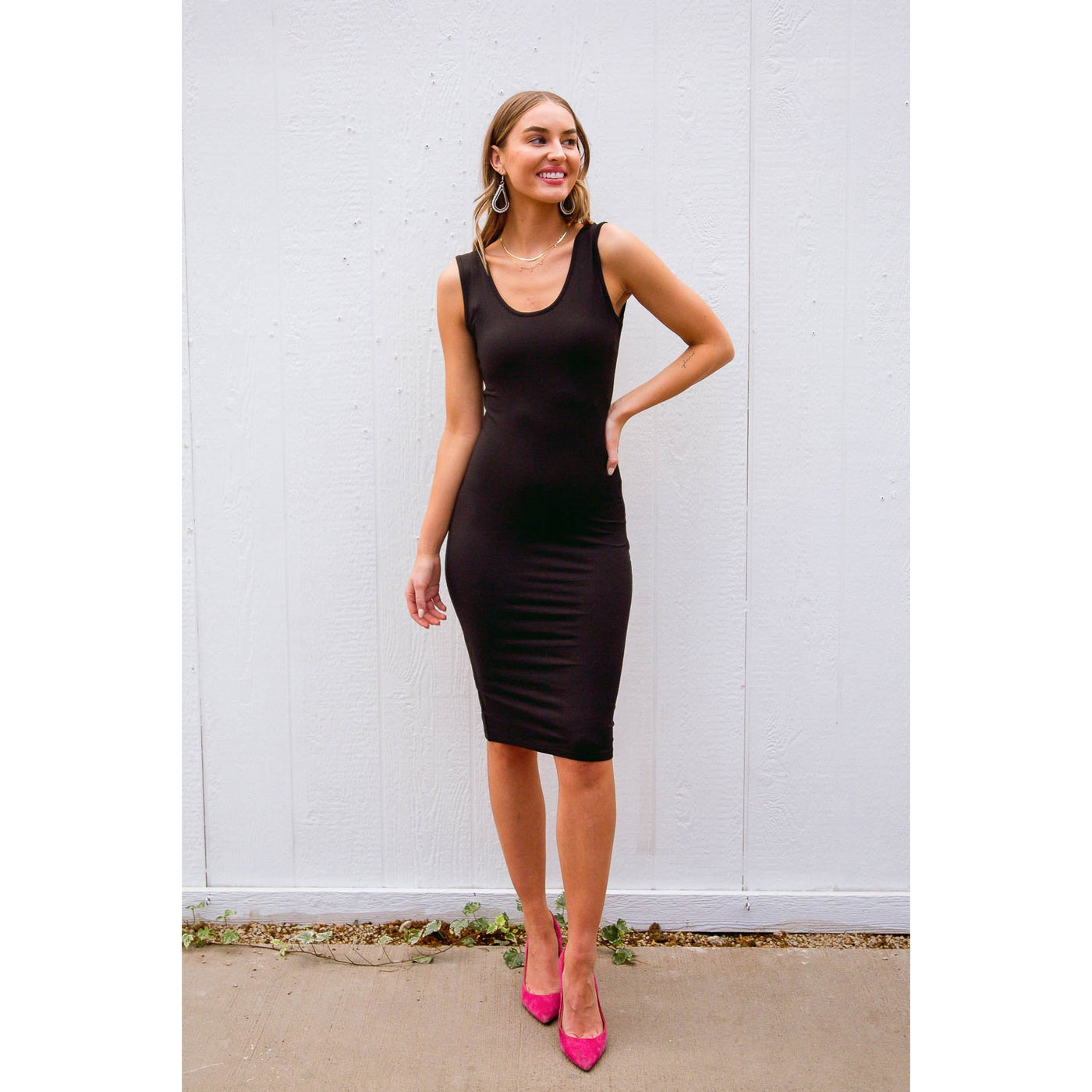 Meet Me In The Middle Dress In Black-Womens-Graceful & Chic Boutique, Family Clothing Store in Waxahachie, Texas