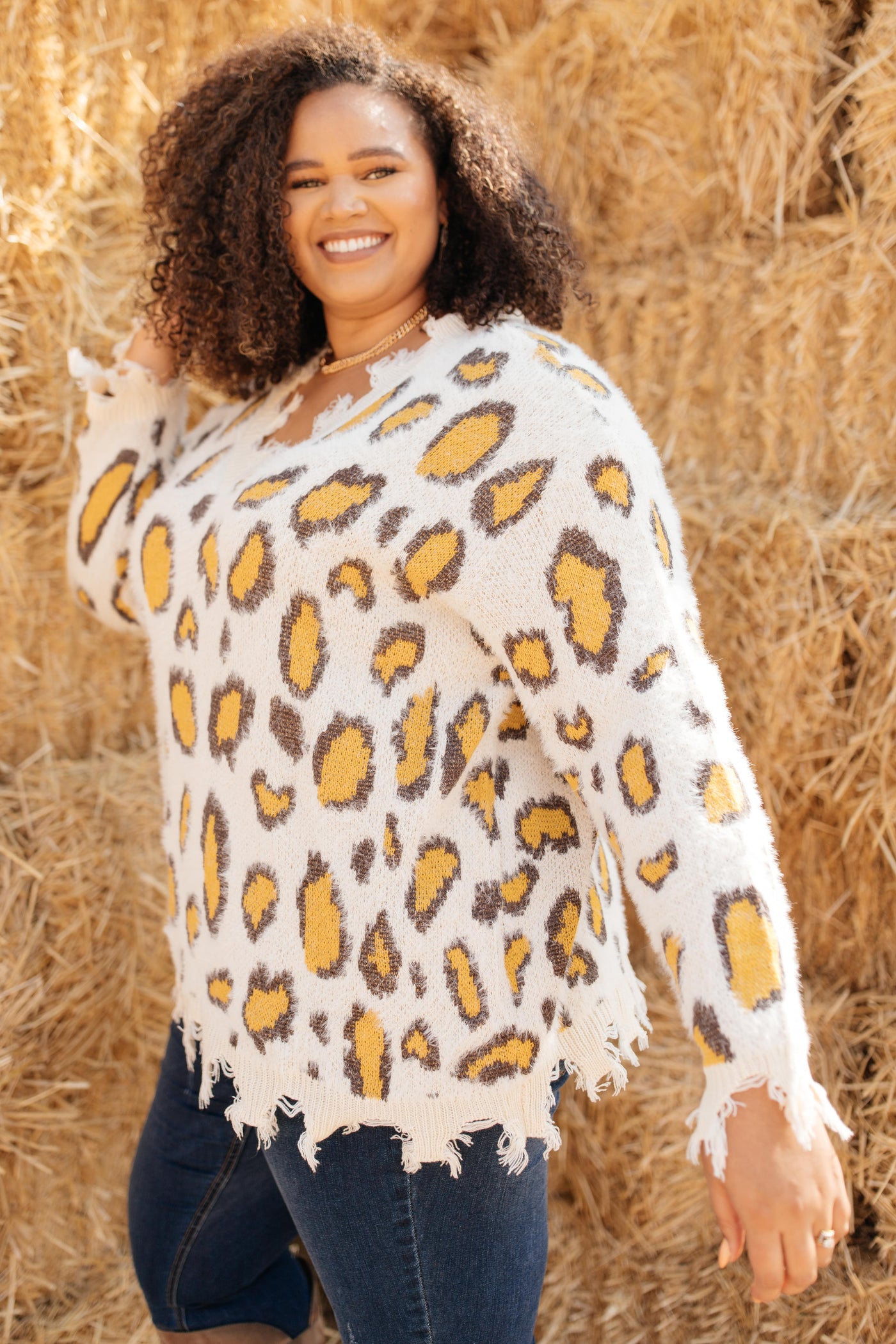 Mellow Yellow Leopard Sweater-W Top-Graceful & Chic Boutique, Family Clothing Store in Waxahachie, Texas