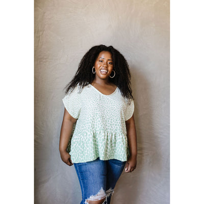 Minty Fresh Spots Blouse-W Top-Graceful & Chic Boutique, Family Clothing Store in Waxahachie, Texas