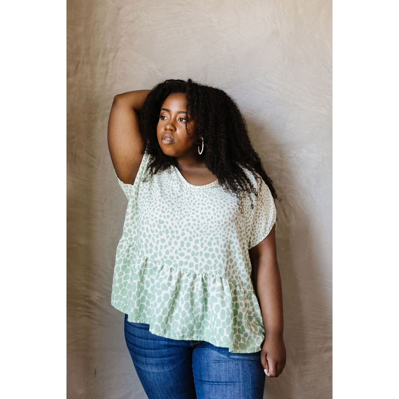 Minty Fresh Spots Blouse-W Top-Graceful & Chic Boutique, Family Clothing Store in Waxahachie, Texas