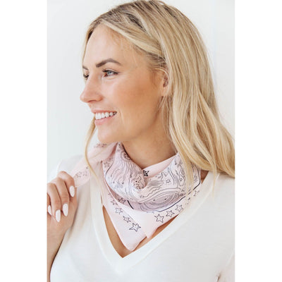 Moon & Star Print Scarf Pink-W Accessories-Graceful & Chic Boutique, Family Clothing Store in Waxahachie, Texas