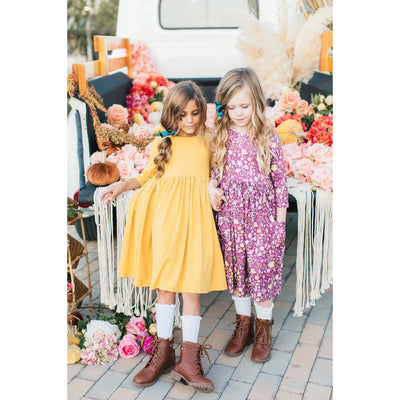Mustard Twirl Dress - Mila & Rose-G Dress-Graceful & Chic Boutique, Family Clothing Store in Waxahachie, Texas