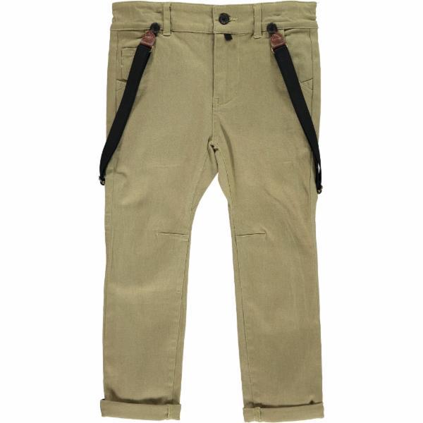 Olive Woven Trousers with Removable Suspenders - Me & Henry-B Bottom-Graceful & Chic Boutique, Family Clothing Store in Waxahachie, Texas