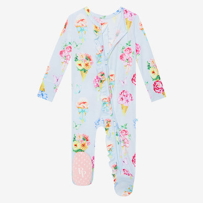 Camille Ruffled Footie Zippered One Piece - Posh Peanut | The Perfect Pair-G Footie-Graceful & Chic Boutique, Family Clothing Store in Waxahachie, Texas