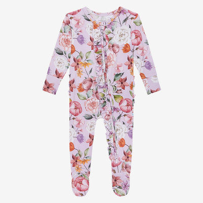 Pari Ruffled Footie Zippered One Piece - Posh Peanut-G Footie-Graceful & Chic Boutique, Family Clothing Store in Waxahachie, Texas