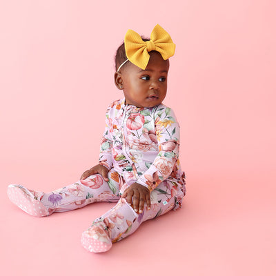 Pari Ruffled Footie Zippered One Piece - Posh Peanut-G Footie-Graceful & Chic Boutique, Family Clothing Store in Waxahachie, Texas