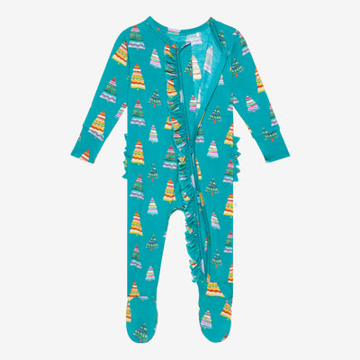 Sierra Ruffled Footie Zippered One Piece - Posh Peanut-G Footie-Graceful & Chic Boutique, Family Clothing Store in Waxahachie, Texas