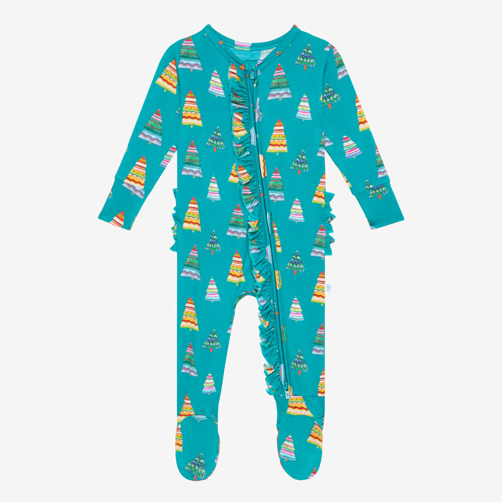 Sierra Ruffled Footie Zippered One Piece - Posh Peanut-G Footie-Graceful & Chic Boutique, Family Clothing Store in Waxahachie, Texas