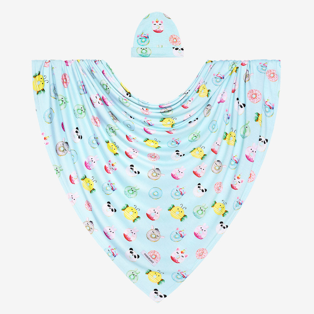 Donuts Infant Swaddle and Beanie Set - Posh Peanut | The Perfect Pair-I Essentials-Graceful & Chic Boutique, Family Clothing Store in Waxahachie, Texas
