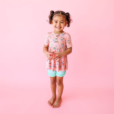 Betty Henley Short Sleeve Peplum Top & Ruffled Short Set - Posh Peanut-G Set-Graceful & Chic Boutique, Family Clothing Store in Waxahachie, Texas
