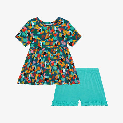 Rio Henley Short Sleeve Peplum Top & Ruffled Short Set - Posh Peanut-G Set-Graceful & Chic Boutique, Family Clothing Store in Waxahachie, Texas
