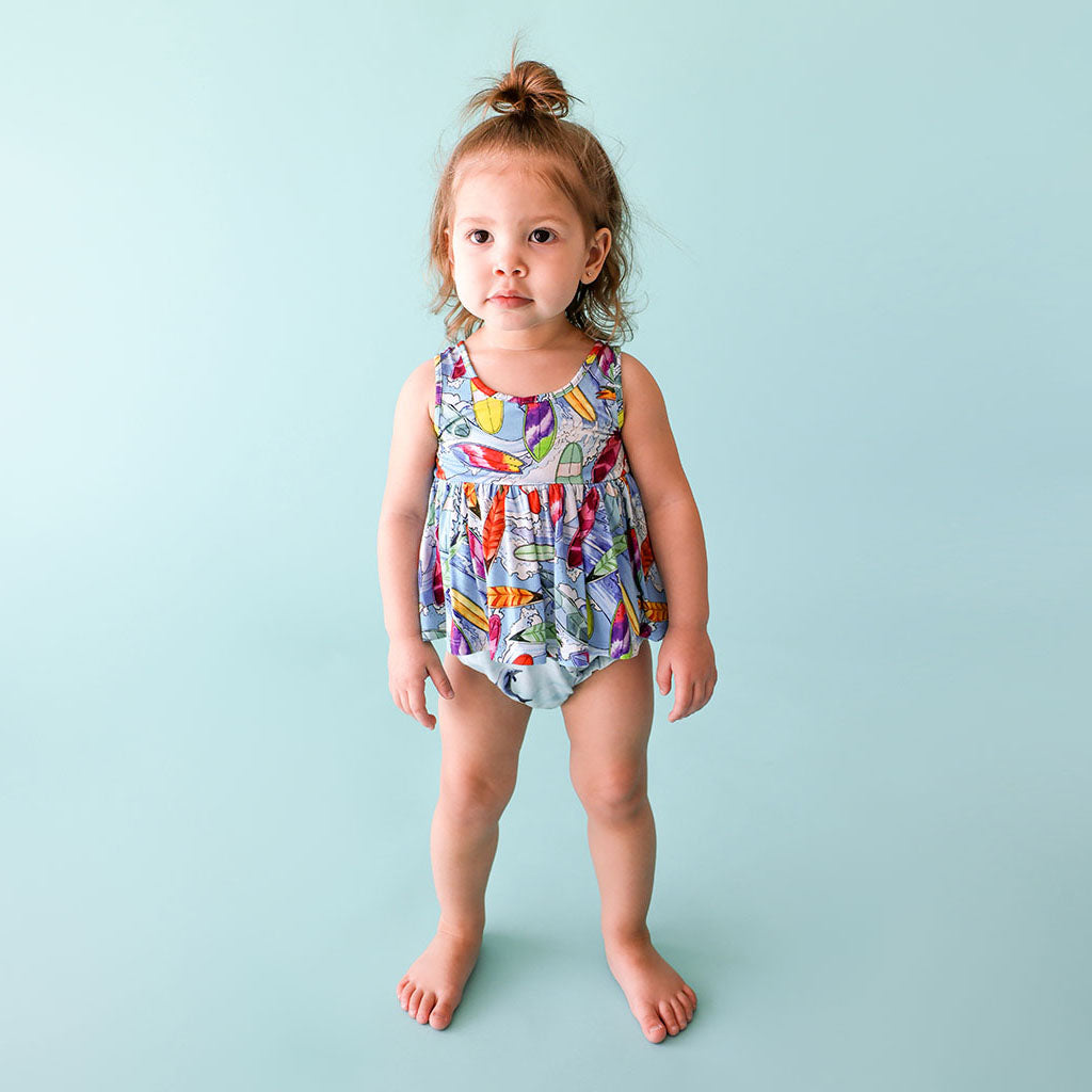 Wave V-Neck Tank Top Peplum Top & Bloomer Set - Posh Peanut-G Set-Graceful & Chic Boutique, Family Clothing Store in Waxahachie, Texas