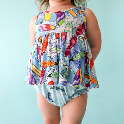 Wave V-Neck Tank Top Peplum Top & Bloomer Set - Posh Peanut-G Set-Graceful & Chic Boutique, Family Clothing Store in Waxahachie, Texas