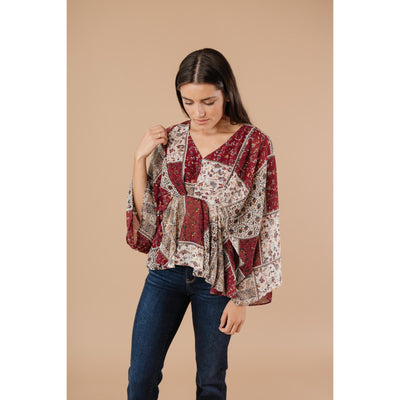 Patch Things Up Date Night Blouse-W Top-Graceful & Chic Boutique, Family Clothing Store in Waxahachie, Texas