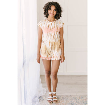 Peach Bamboo Tie Dye Romper-W Dress-Graceful & Chic Boutique, Family Clothing Store in Waxahachie, Texas
