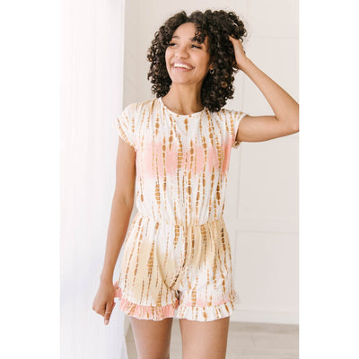 Peach Bamboo Tie Dye Romper-W Dress-Graceful & Chic Boutique, Family Clothing Store in Waxahachie, Texas