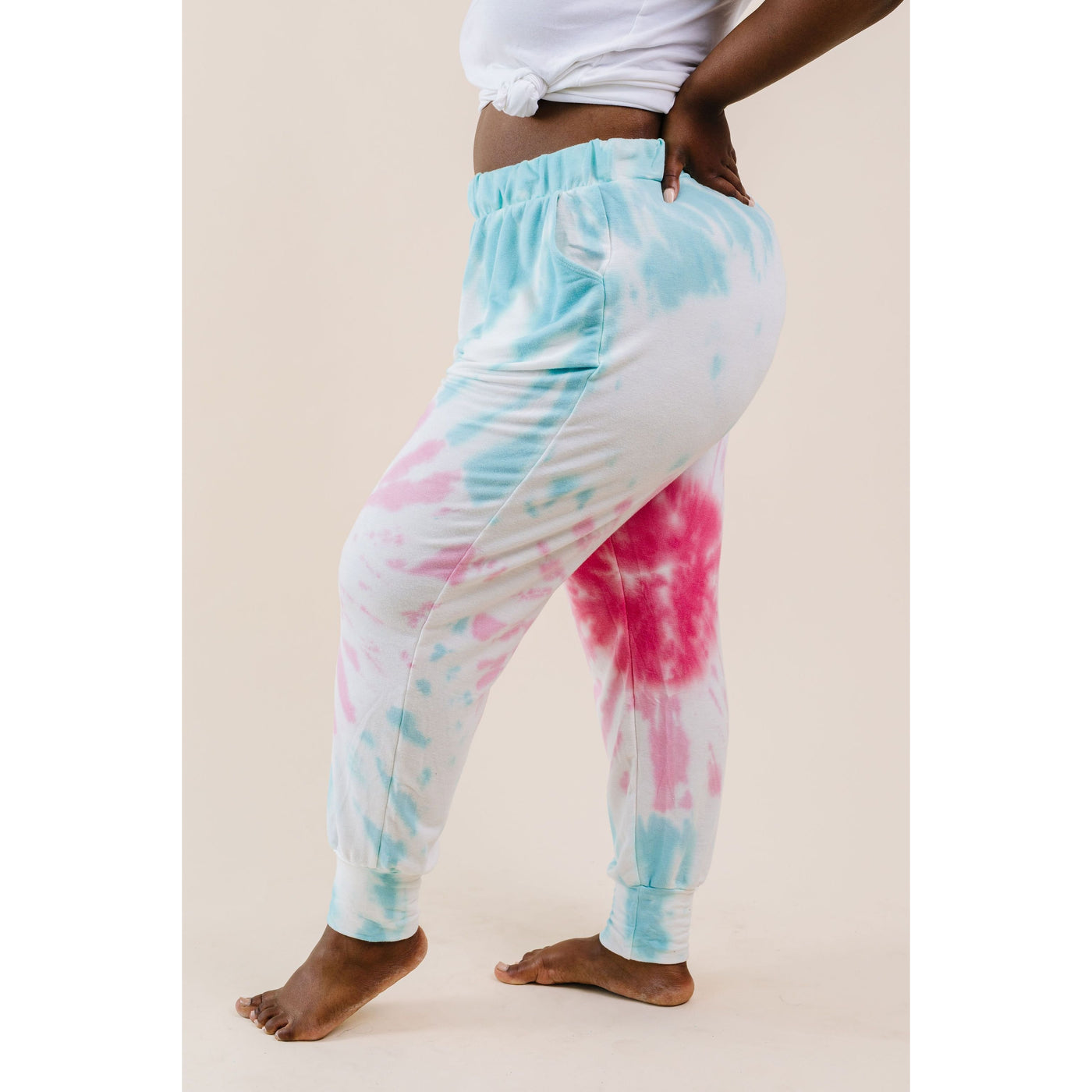 Pink Sunburst Tie Dye Joggers-W Bottom-Graceful & Chic Boutique, Family Clothing Store in Waxahachie, Texas