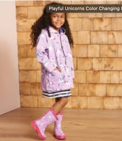 Playful Unicorns Color Changing Raincoat-G Jacket-Graceful & Chic Boutique, Family Clothing Store in Waxahachie, Texas