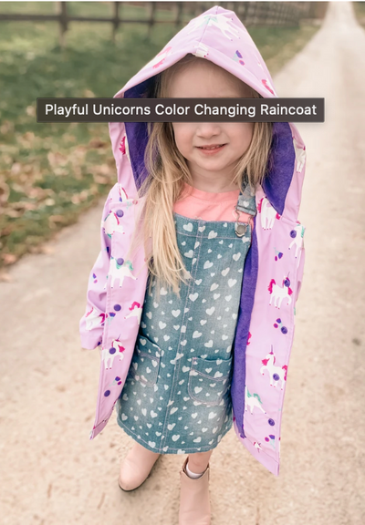 Playful Unicorns Color Changing Raincoat-G Jacket-Graceful & Chic Boutique, Family Clothing Store in Waxahachie, Texas