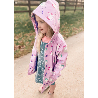 Playful Unicorns Color Changing Raincoat-G Jacket-Graceful & Chic Boutique, Family Clothing Store in Waxahachie, Texas