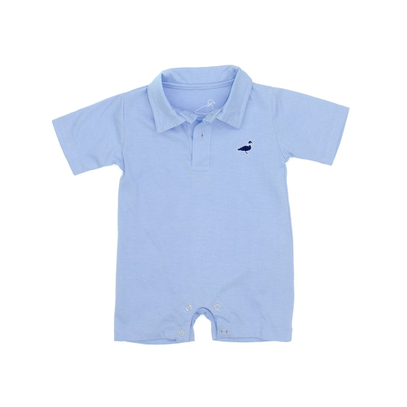 Properly Tied - LD Louis Polo Shortall Light Blue-B Romper-Graceful & Chic Boutique, Family Clothing Store in Waxahachie, Texas