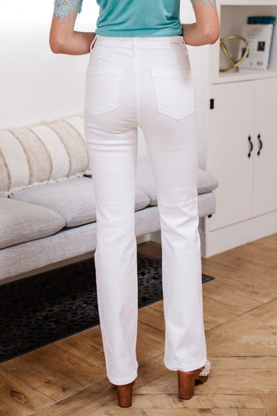 Pure White High Waist Boot Cut Jeans-Womens-Graceful & Chic Boutique, Family Clothing Store in Waxahachie, Texas