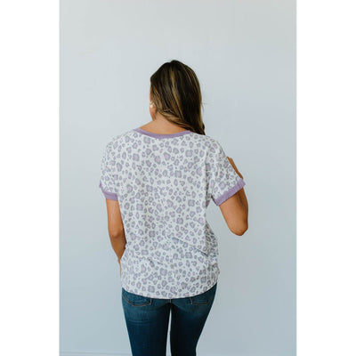 Purple Leopard V-Neck-Womens-Graceful & Chic Boutique, Family Clothing Store in Waxahachie, Texas